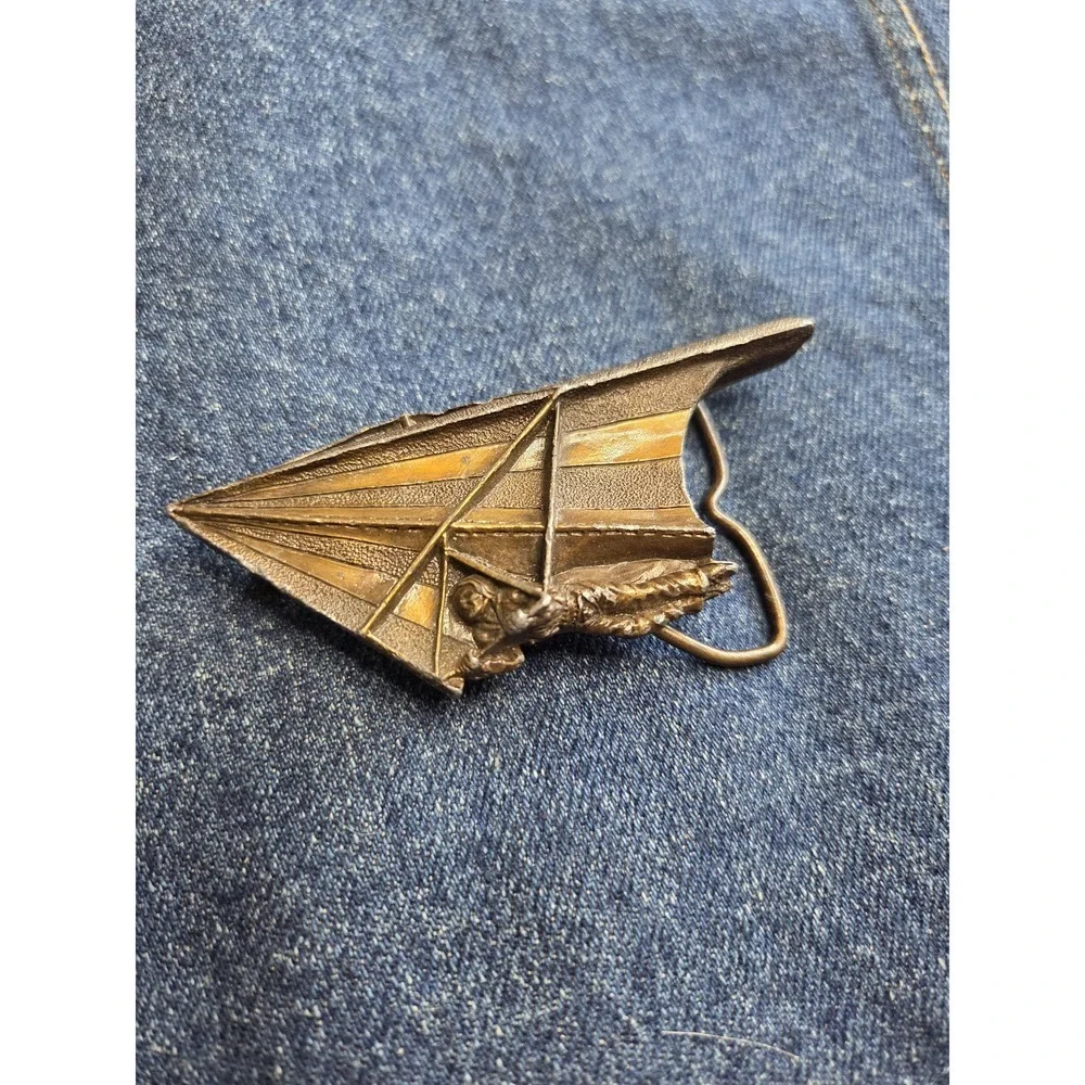 Vintage 1979 Bergamot Hang Glider Brass Belt Buckle - Ltd Ed #95